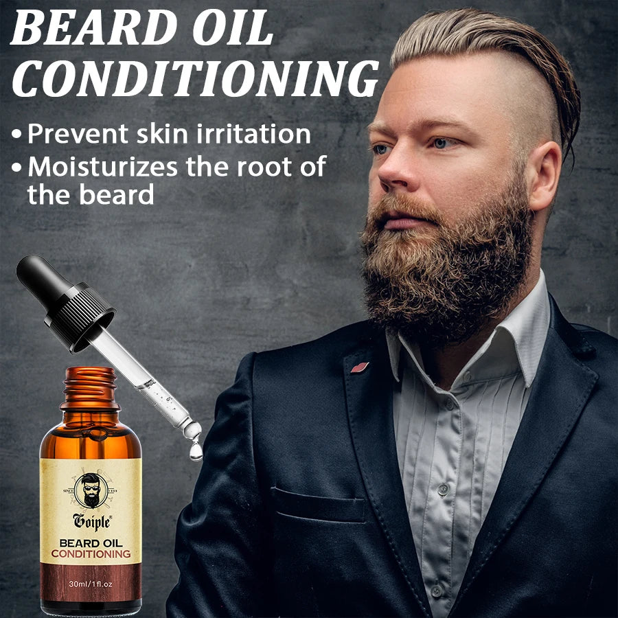 Trío Vikingo para el Cuidado de la Barba – Set de Aceites Naturales Hidratantes y Voluminizadores para Barba (3 piezas)