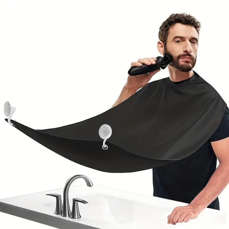 Men's Beard Bib Hair Catcher for Shaving, Grooming Apron with Mirror Cover for Easy Clean Up, Hair Styling Tool for Men
