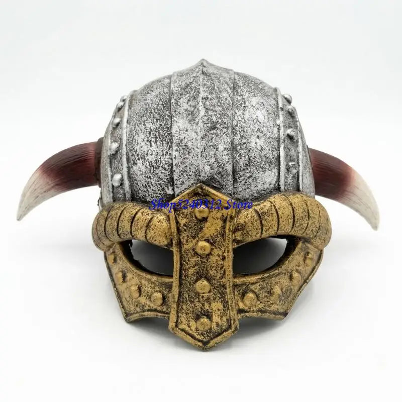 634C Medieval Vikinges Age Horned Vikinges Helmets Berserkers Soldier Warrrior Costume Hat Sallet Toy Halloween Cosplay LARP