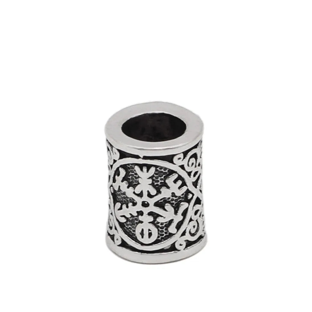 Silver Gold Bead Nordic Viking Runes Beads for Beard Hair Rings Braid Dreadlocks Bead Hair Cuffs DIY Braiders Hair Accessories