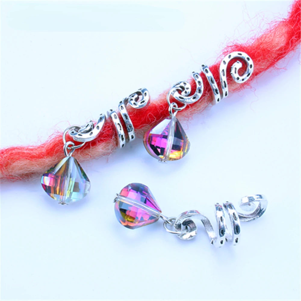 Vintage Braids Dreadlock Beard Beads Cuffs Clips for Hair Rings Adjustable Viking Hair Dread Women Accessories Fashion Jewelries