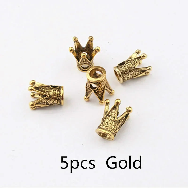 5 Pcs Viking Beads 12 Kinds 5mm Silver Beads for Braiding Dreadlock Hair Decor Cuff Clip Beaded Hair Scrunchies Tibet Bead Tube