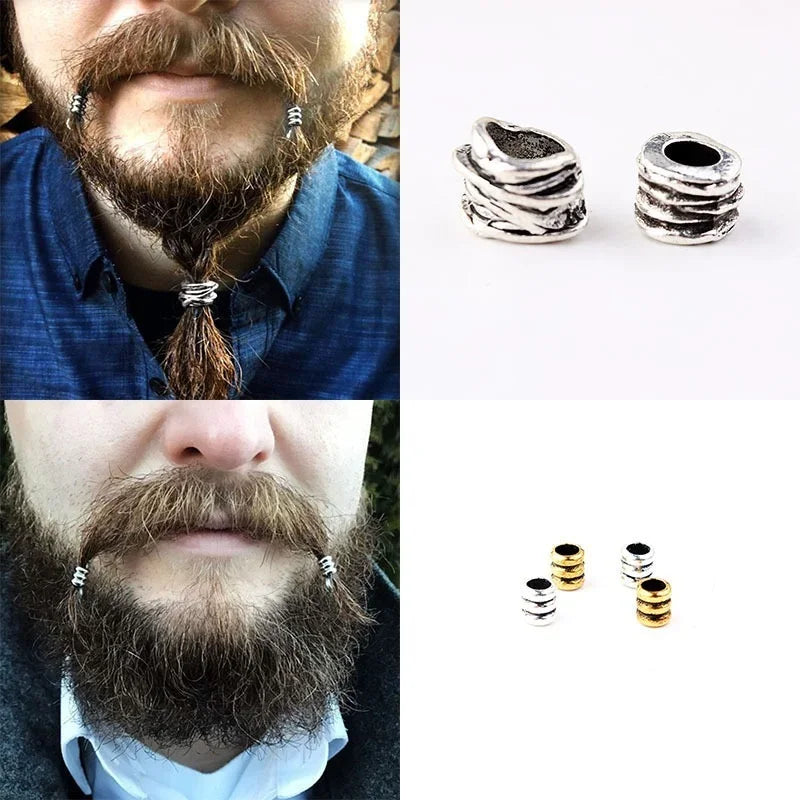 1-5pcs Viking Beard Decorative Beads for Hair Braid Decorations Accessories Needlework Bead Skull Braid Dreadlock Tube Rings