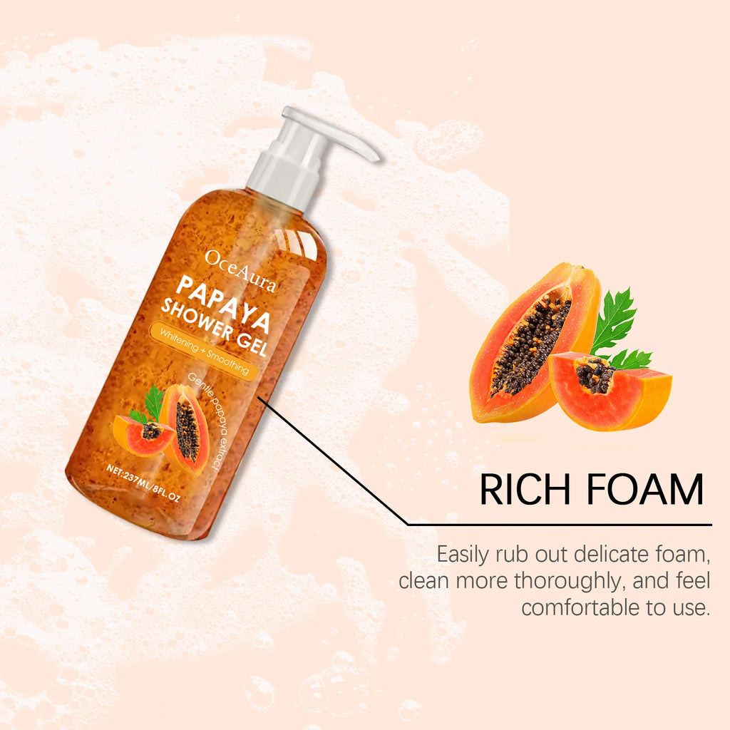 OceAura Papaya Shower Gel – Whitening, Brightening & Moisturizing Body Wash