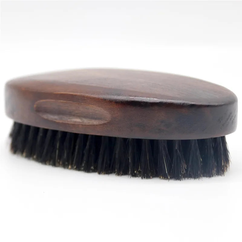 1pcs Boar Bristle Hair Beard Brush Comb for Men, Small Soft Beard Brush, Pocket Travel Men's Wooden Mustache Brush