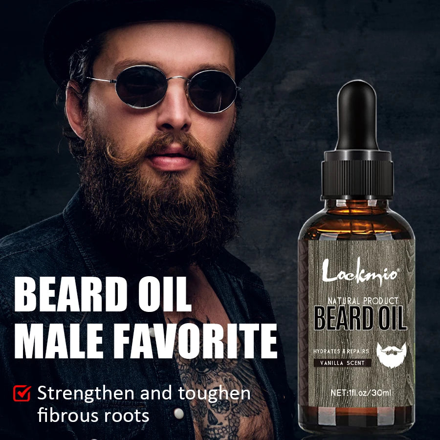 LOCKMIO Vanilla Scent Beard Oil – Moisturizing & Anti-Itch Beard Conditioner