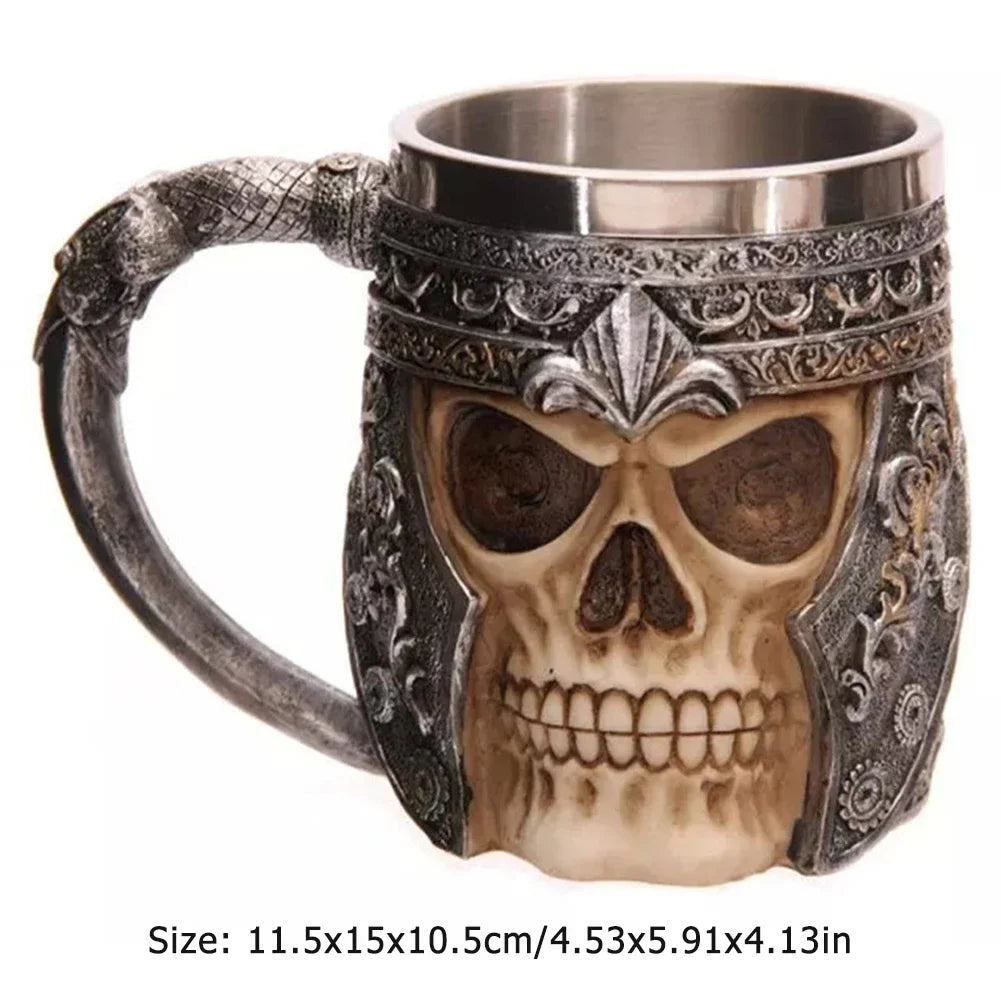 Viking Barrel Beer Mug — Double Wall Insulated Stainless Steel, 500ml