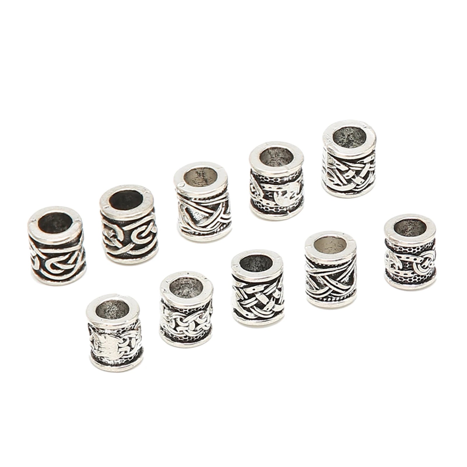 10PCS Viking Beard Beads Alloy Antique Norse Dreadlock Beads for Beard Hair DIY Bracelet Necklace Mens Aftershave Beard Balm