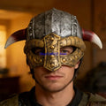 634C Medieval Vikinges Age Horned Vikinges Helmets Berserkers Soldier Warrrior Costume Hat Sallet Toy Halloween Cosplay LARP