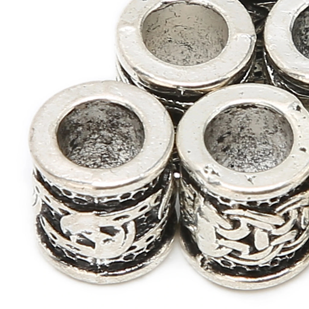 10PCS Viking Beard Beads Alloy Antique Norse Dreadlock Beads for Beard Hair DIY Bracelet Necklace Mens Aftershave Beard Balm