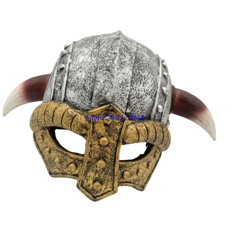 634C Medieval Vikinges Age Horned Vikinges Helmets Berserkers Soldier Warrrior Costume Hat Sallet Toy Halloween Cosplay LARP