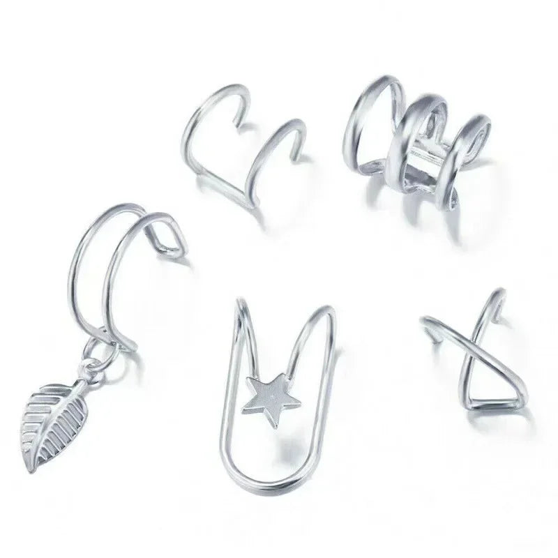 Fashion 1/12pcs Gold Silver Viking Hair Braids Dreadlock Non-Piercing Ear Clip Beard Beads Cuffs Clip Hair Accessories