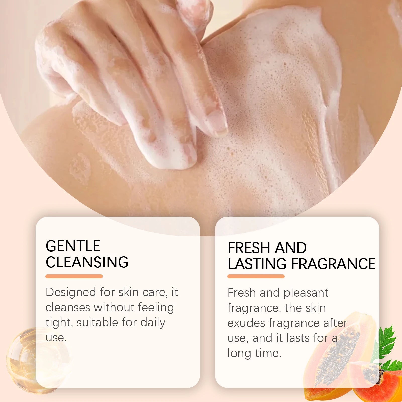 OceAura Papaya Shower Gel – Whitening, Brightening & Moisturizing Body Wash