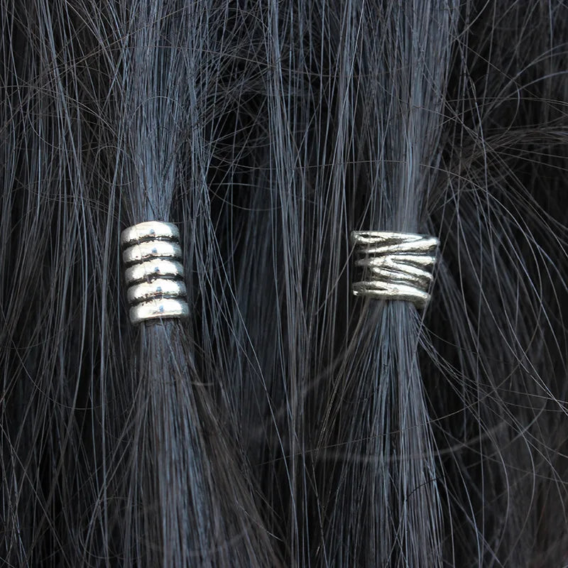 1-5pcs Viking Beard Decorative Beads for Hair Braid Decorations Accessories Needlework Bead Skull Braid Dreadlock Tube Rings