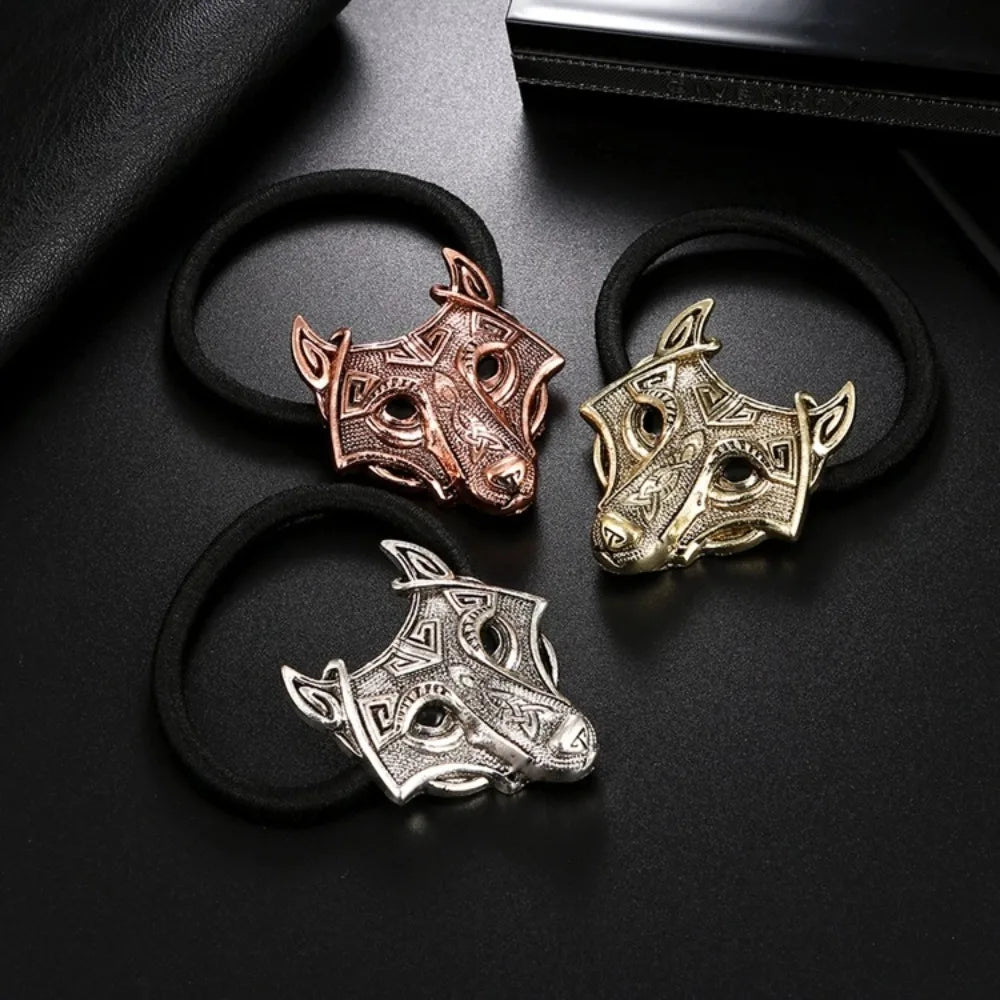 3Colors Vikings Wolf Elastic Hairband Retro Norse Mythology Rope Headband Headwear Hair Accessories for Women